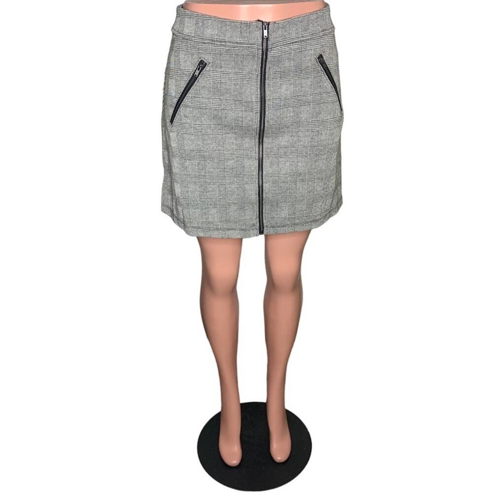 Gap Skirt Size 4P Black and White Houndstooth Print Zippers On T…